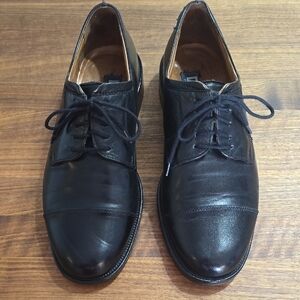 Classic Black Leather Luigi Visconti Men's Dress Shoes